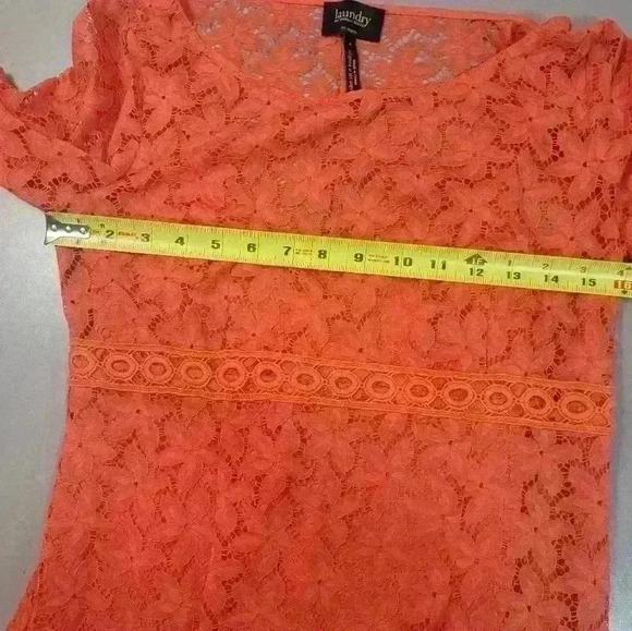 Laundry by Shelli Segal Size 4 Orange Lace Overlay Dress - Picture 11 of 16